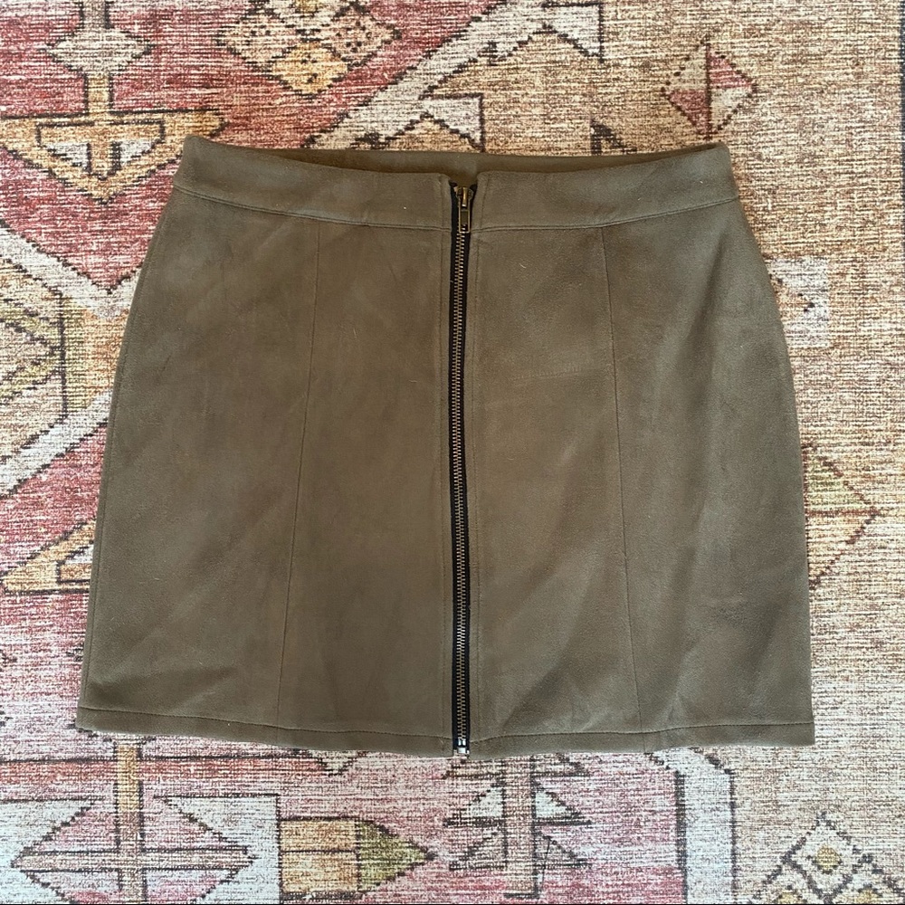 Suede mini skirt